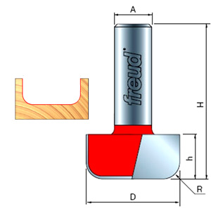Freud Dish Carving Router Bit Detail Drawing