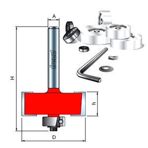 Freud Rabbeting Router Bits with Bearing Kit Detail Drawing